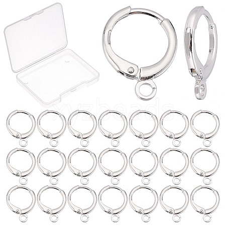 25Pairs Brass Huggie Hoop Earring Findings KK-CN0001-84-1