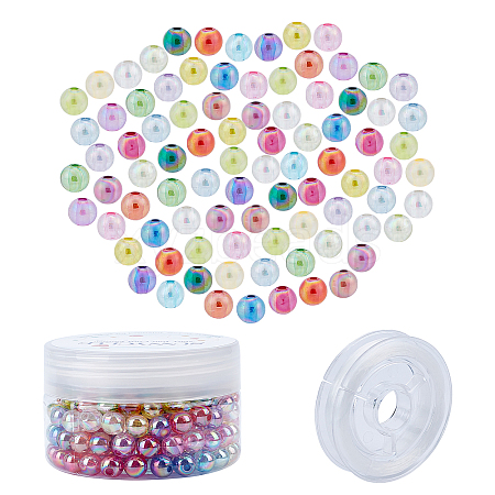 SUNNYCLUE 200Pcs 20 Colors Transparent Acrylic Beads DIY-SC0015-67-1