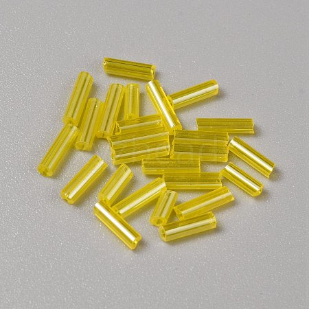 300Pcs Transparent Glass Round Bugle Beads GLAA-WH0015-74L-1