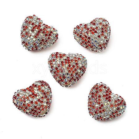 Sparkling Acrylic Heart Beads with Rhinestone Embellishment LS-OACR-NH0001-02B-01-1
