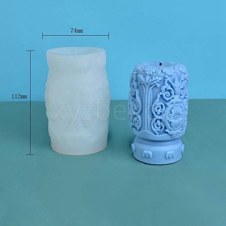 Column with Flower DIY Candle Silicone Molds PW-WG255E1-06-1