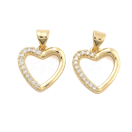 Brass Pave Clear Cubic Zirconia Pendants KK-U009-05B-G-1