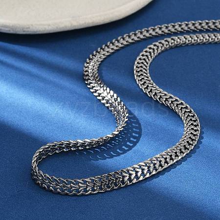 304 Stainless Steel Wheat Chain Necklaces for Women NJEW-U019-01P-1