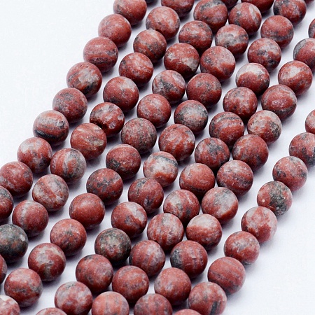 Natural Sesame Jasper/Kiwi Jasper Beads Strands X-G-F518-23-8mm-1