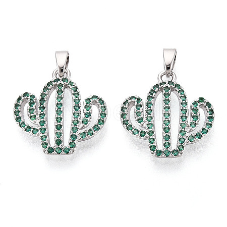 Brass Micro Pave Cubic Zirconia Pendants KK-N257-71P-1