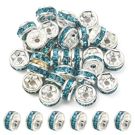 Brass Rhinestone Spacer Beads RB-YW0001-04C-03S-1