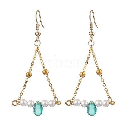 Iron with Glass Studs Dangle Earrings EJEW-JE05963-02-1