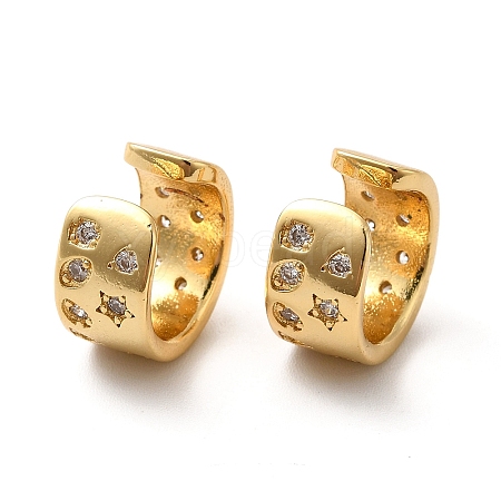 Rack Plating Brass Cubic Zirconia Cuff Earrings EJEW-P226-06G-1