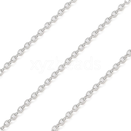 Anti-Tarnish Rhodium Plated 925 Sterling Silver Cable Chains LS-STER-E072-02P-02-1