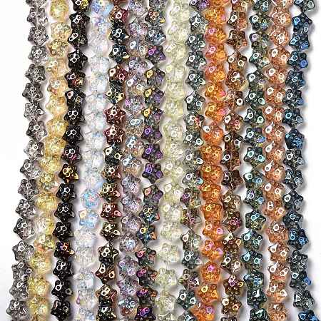 Transparent Electroplate Glass Beads Strands GLAA-C025-01-1