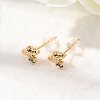 Brass Stud Earrings EJEW-C158-11B-G-2