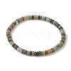 Natural Indian Agate Rondelle Beaded Stretch Bracelets BJEW-JB09980-01-1