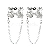 Rack Plating Brass Micro Pave Cubic Zirconia Cuff Earring EJEW-C086-17P-1