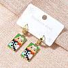 304 Stainless Steel Enamel Hoop Earrings for Women STAS-Z105-01G-01-1