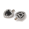 304 Stainless Steel Cubic Zirconia Pendants STAS-A076-02P-04-2