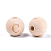 Unfinished Natural Wood European Beads WOOD-S045-143A-01C-2