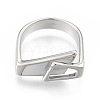 Natural Shell Trapezoid Open Cuff Ring RJEW-N039-12P-2