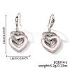 Elegant Fashion Double Heart Brass Dangle Earrings OA6431-1-3