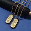 304 Stainless Steel Rectangle Number Pendant Necklaces NJEW-D300-01G-06-3