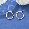 Tarnish Resistant 304 Stainless Steel Hoop Earrings EJEW-F105-12P-5