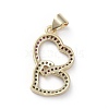 Brass Micro Pave Cubic Zirconia Pendants ZIRC-G157-11G-01-2