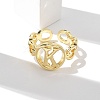 Brass Open Cuff Rings for Women RJEW-K289-01G-K-2