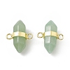 Natural  Green Aventurine Double Terminal Pointed Connector Charms G-P491-11G-02-2