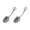 Snake Head 316 Surgical Stainless Steel Cubic Zirconia Belly Button Rings/Earrings EJEW-G416-16AS-03-4