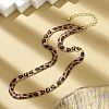 Leopard Print Alloy Snake Chain Necklaces for Women NJEW-K281-01-4