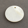 Flat Round Sea Shell Charms SSHEL-R025-6mm-2