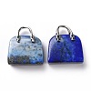 Natural Lapis Lazuli Brass Pendants KK-E274-01P-020-2