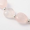 Heart Rose Quartz Stretch Bracelets X-BJEW-JB02066-03-2