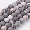 Natural Pink Zebra Jasper Beads Strands G-J376-46F-10mm-1