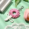 Flowers Woven Cotton Thread Pendant Decorations HJEW-JM02452-04-2