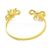 Rack Plating Bowknot Brass Cuff Bangles for Women BJEW-B106-25C-G-3