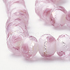 Handmade Silver Foil Glass Lampwork Beads Strands LAMP-R141-12mm-14-2