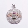 Brass Micro Pave Cubic Zirconia Pendants ZIRC-G128-11P-1