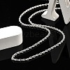 3mm Brass Rope Chain Necklaces for Men Women NJEW-G160-10P-2