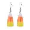 Candy Corn Resin Dangle Earrings EJEW-JE05863-1