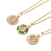 Brass Micro Pave Cubic Zirconia Pendant Necklaces for Women NJEW-E106-14KCG-1