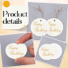 100Pcs Flat Round Gold Stamping Word Happy Birthday Hanging Gift Tags DIY-SP0003-87A-4