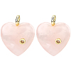 2Pcs Natural Rose Quartz Pendants G-FH0002-76B-1