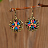 Stainless Steel Flower Dangle Earrings ON3560-2