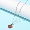 Zinc Alloy Hyacinth Rhinestone Sport Ball Pendant Cable Chain Necklaces LS-NJEW-U024-01P-03-3