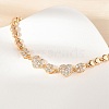 Brass Micro Pave Cubic Zirconia Link Chain Bracelets KK-R217-38G-3