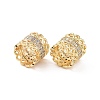 Brass Micro Pave Clear Cubic Zirconia Beads KK-E068-VC484-3