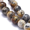 Natural Black Moss Jasper Beads Strands G-K293-F02-B-3