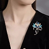 Flower Alloy Rhinestone Brooches for Backpack Clothes PW-WG60DF6-01-3