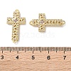 Rack Plating Brass Cubic Zirconia Religion Cross Connector Charm KK-C084-11B-G-3