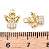 Brass Micro Pave Clear Cubic Zirconia Charms KK-T073-15G-3